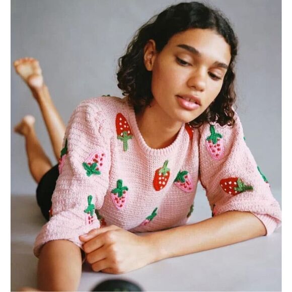 Zara Strawberry Knit Sweater - Picture 3 of 3